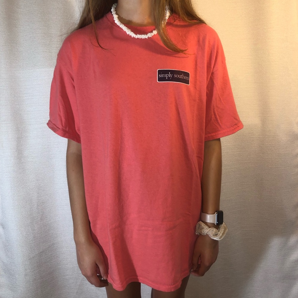 simply southern coral tee